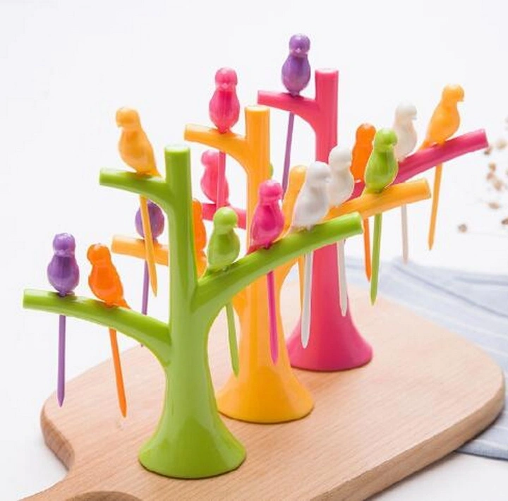 Creative Tree Branches Animal Birds Fruit Fork